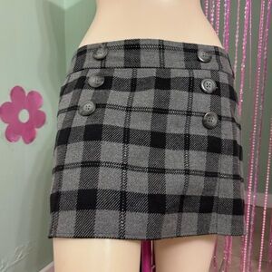 GAP Black and Gray Plaid Pencil Skirt